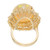 18.00 Carat Ethiopian Cabochon Opal Diamond Halo Yellow Gold Cocktail Ring