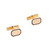 Yellow Gold Blue Enamel Border Cufflinks