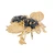 2.25 Carat Round Sapphire 14k Yellow Gold Fly Brooch