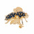 2.25 Carat Round Sapphire 14k Yellow Gold Fly Brooch
