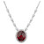 3.50 Carat Oval Garnet Round Diamond Halo 14k White Gold Necklace