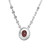 3.50 Carat Oval Garnet Round Diamond Halo 14k White Gold Necklace