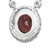 3.50 Carat Oval Garnet Round Diamond Halo 14k White Gold Necklace