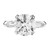 3.00 Carat Round Baguette Lab Grown Diamond Platinum Three Stone Engagement Ring