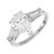 1.86 Carat Pear Baguette Diamond Platinum Three Stone Engagement Ring
