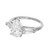 1.86 Carat Pear Baguette Diamond Platinum Three Stone Engagement Ring