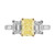 1.07 Lab Grown Radiant Cut Emerald cuty Diamond Platinum 18k Yellow Gold Engagement Ring