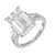 8.08 Carat Lab Grown Emerald Cut Baguette Diamond 14k White Gold Engagement Ring