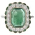 GIA Certified 1.90 Carat Emerald Diamond Halo Two Tone Gold Art Deco Ring