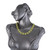 74.00 Carat Peridot 14k Yellow Gold Flower Necklace