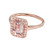Peter Suchy 1.35 Carat Emerald Cut Morganite Diamond Halo Rose Gold Ring