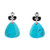 GIA Certified Turquoise Onyx Diamond White Gold Dangle Earrings