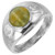 GIA 3.33 Carat Cabochon Chrysoberyl Cats Eye Diamond Men's Platinum Ring