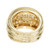 1.35 Carat Round Diamond 18k Yellow Gold Three Row Band Ring