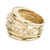 1.35 Carat Round Diamond 18k Yellow Gold Three Row Band Ring