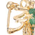 1.60 Carat Round Emerald 14k Yellow Gold Fly Brooch