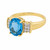 2.75 Carat Oval Topaz Diamond 14k Yellow Gold Ring