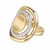 .40 Carat Round Diamond 18k Yellow White Gold Halo Cocktail Ring