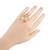 .40 Carat Round Diamond 18k Yellow White Gold Halo Cocktail Ring