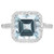 4.39 Carat Square Aquamarine Diamond Halo 18k White Gold Ring