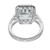 4.39 Carat Square Aquamarine Diamond Halo 18k White Gold Ring
