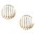 18k Yellow Gold Ribbed Button Clip Post Lever Back Earrings