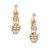 18k Tri Color Gold Layered Spiral Design Dangle Clip Post Earrings