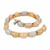 1.15 Carat Diamond Engraved Hinged Domed Tri-Color Gold Link Bracelet