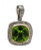 Estate Cushion Cut Green Peridot 2.80ct and Pave Diamond 14k Pendant Enhancer
