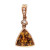 Vintage Pendant Precious Topaz 1.89ct 14k Pink Gold Triangle Enhancer