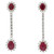 3.20 Carat Oval Ruby Diamond White Gold Dangle Drop Earrings