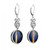 .11 Carat Diamond Lapis Crystal White Gold Art Deco Dangle Earrings