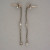 Vintage .75ct 6 Full Cut Diamond 14k Gold Bezel Set Dangle Pierced Earrings