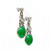 Vintage Platinum Art Deco Jadeite Jade Old Mine Diamond Hinged Dangle Earrings