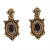 Vintage Byzantine 14k Gold 7.0ct Oval Rhodolite Garnet Hinged Dangle Earrings
