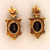 Vintage Byzantine 14k Gold 7.0ct Oval Rhodolite Garnet Hinged Dangle Earrings