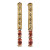 Vintage 18k Gold 1 3/4 Inch Precious Pink Precious Topaz Diamond Dangle Earrings