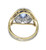 GIA Certified 2.60 Oval Carat Sapphire Diamond Halo Gold Platinum Cocktail Ring