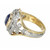 GIA Certified 2.60 Oval Carat Sapphire Diamond Halo Gold Platinum Cocktail Ring
