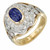 GIA Certified 2.60 Oval Carat Sapphire Diamond Halo Gold Platinum Cocktail Ring