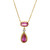 Vintage Oval Pear Pink Sapphire 14k Pink Gold 4.75ct Pendant 