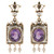 9.00 Carat Amethyst Pearl Yellow Gold Dangle Earrings