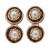 Vintage 1950s 2 Section Four 5.5mm Mobe Pearl 14k Gold Garnet Dangle Earrings
