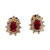 Vintage Bold Red Pear Shaped .95ct Ruby .60ct Full Cut Diamond 14k Gold Earrings