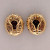 Vintage 4.20ct 14k Gold Reddish Brown Garnet Enamel 1950s Brown Diamond Earrings