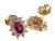 Vintage Gem Pear Blood Red Rubies 1.05ct 14k Gold .40ct Diamond Earrings
