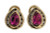 Estate 14k Gold Pear Pink Tourmaline & Full Cut Diamond Clip Post Earrings