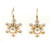 Star Snowflake 26 Japanese Cultured Pearl 12 Diamond 14k Gold Dangle Earrings