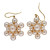 Star Snowflake 26 Japanese Cultured Pearl 12 Diamond 14k Gold Dangle Earrings