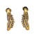 Vintage 1970s Solid 14k Gold 28 Round Diamond Curved Pierced Post Earrings